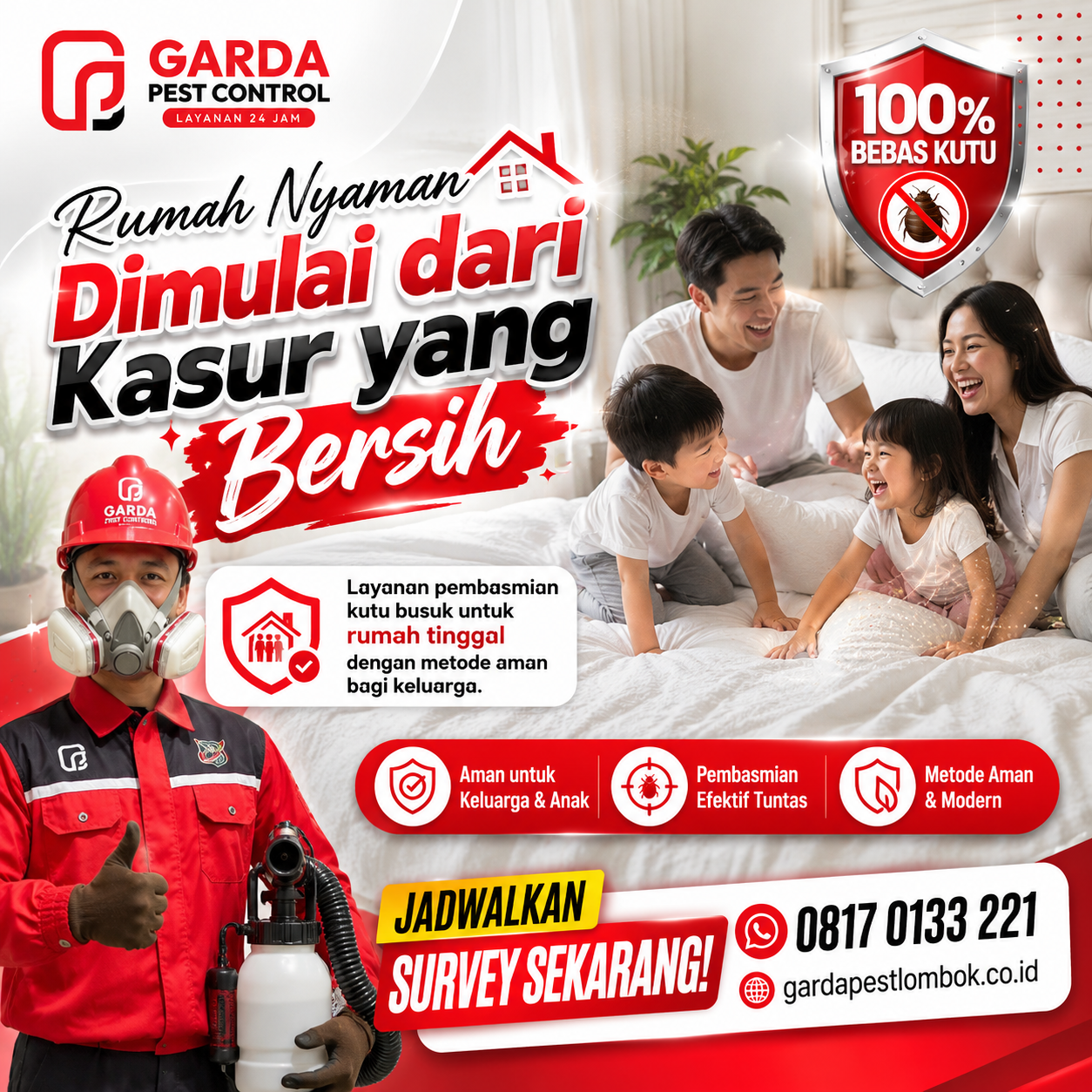 Harga Jasa Pembasmi Kutu Kasur Lombok: Paling Murah 2026