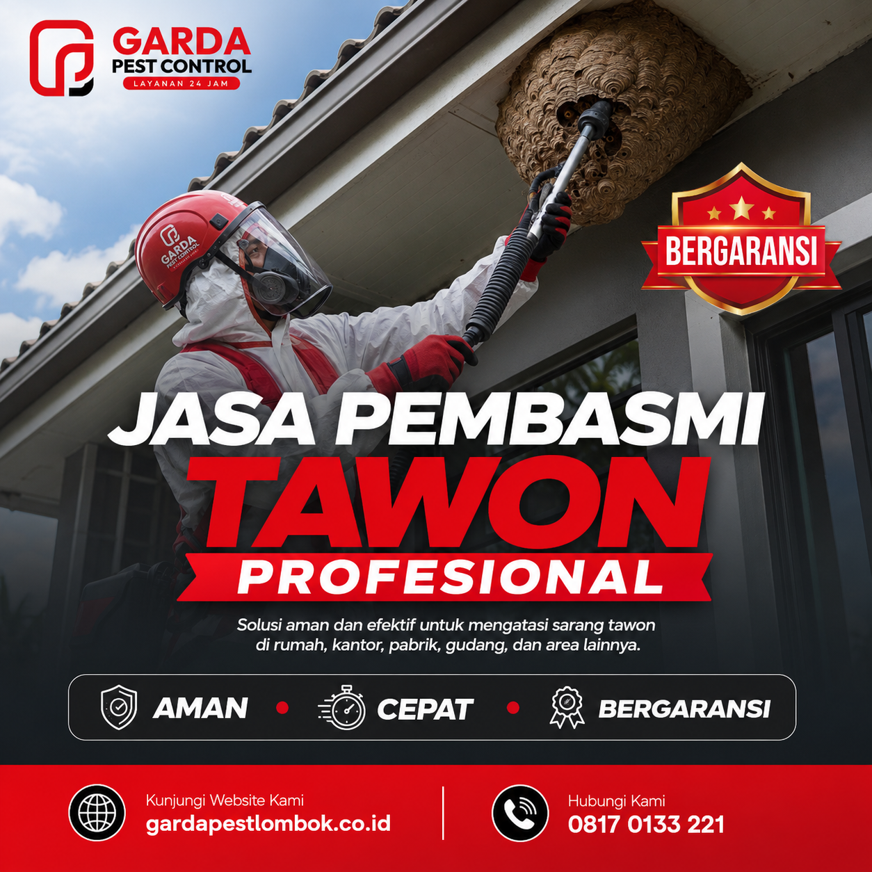 Jasa Pembasmi Tawon Terdekat Lombok: Solusi Tuntas dan Terpercaya dari Garda Pest Control