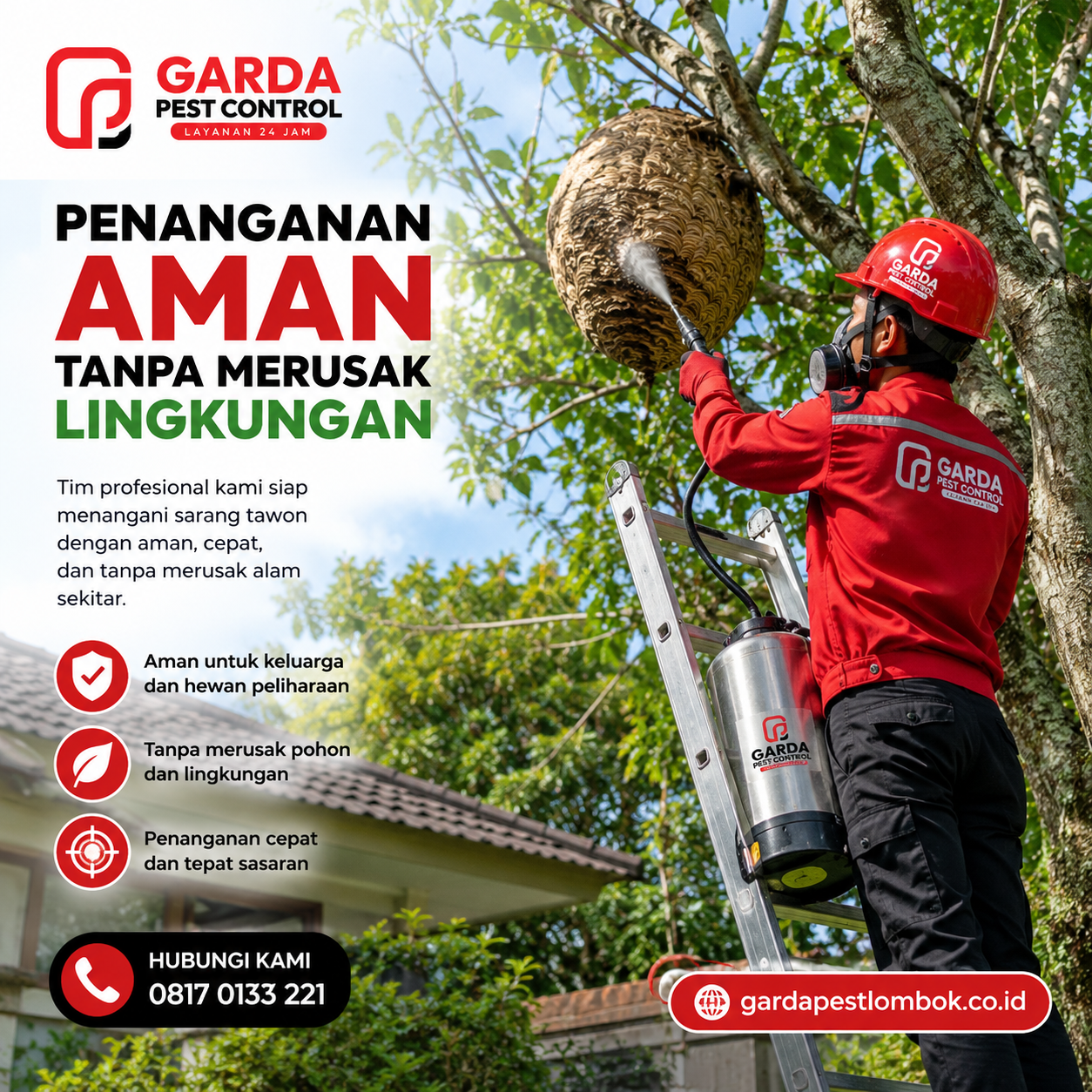 Jasa Pembasmi Tawon Vespa di Lombok: Penanganan Tepat dan Aman dari Garda Pest Control