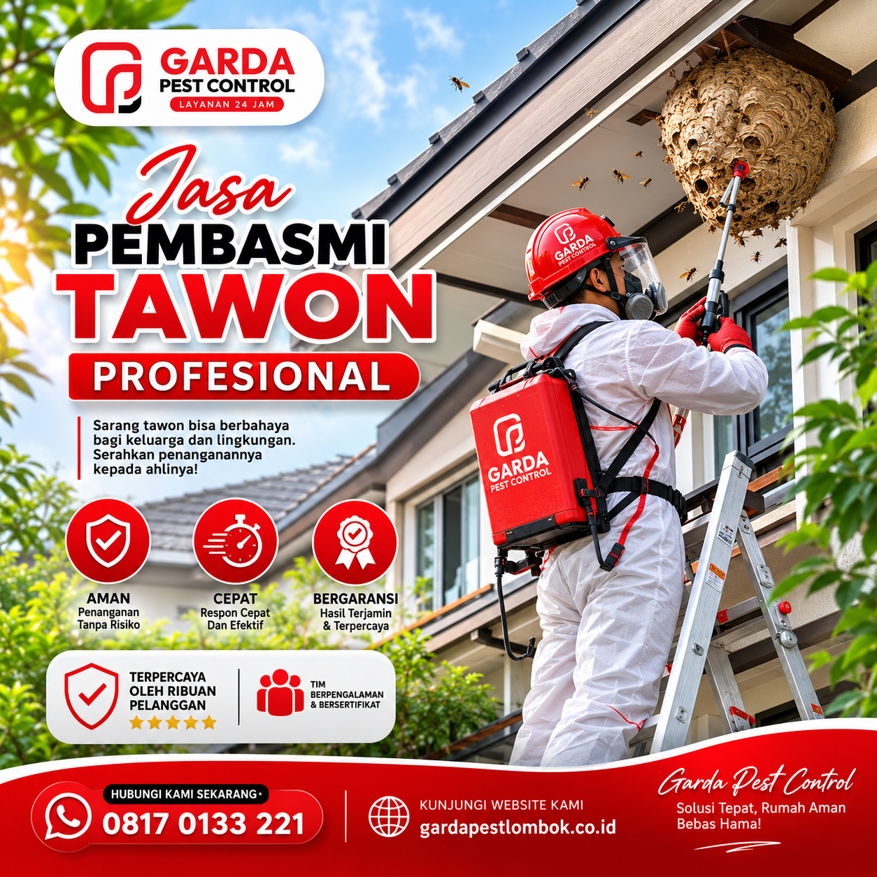 Harga Jasa Pembasmi Tawon di Lombok: Estimasi dan Layanan Ahli Garda Pest Control